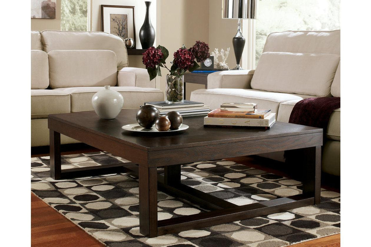 Watson Dark Brown Coffee Table by Ashley at Eve Furniture