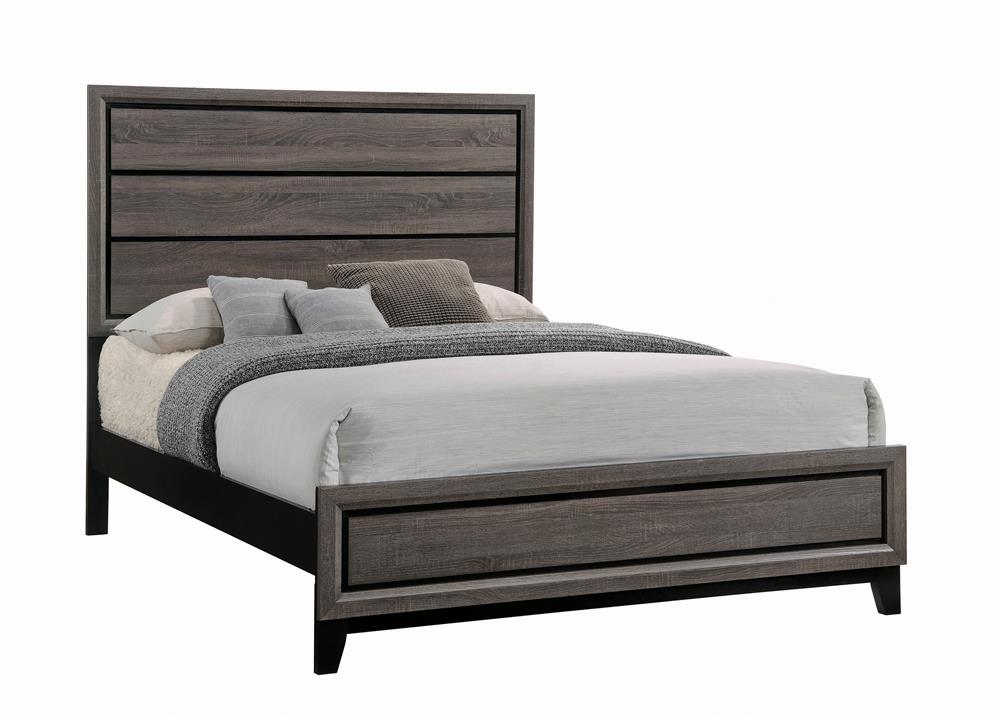 Watson Eastern King Bed Gray Oak/Black