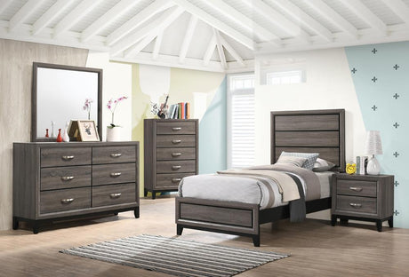 Watson Gray Oak Twin Panel Bed by Coaster at Eve Furniture