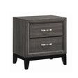 Watson Gray Oak/Black 2-Drawer Nightstand by Coaster at Eve Furniture