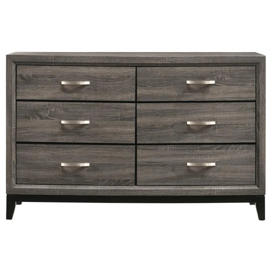 Watson Gray Oak/Black 4-Piece Queen Bedroom Set by Coaster at Eve Furniture