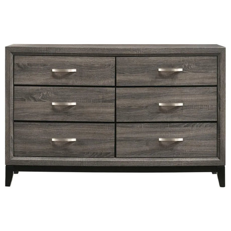 Watson Gray Oak/Black 4-Piece Queen Bedroom Set by Coaster at Eve Furniture