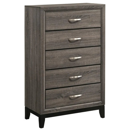 Watson Gray Oak/Black 5-Piece Eastern King Bedroom Set by Coaster at Eve Furniture