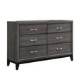 Watson Gray Oak/Black 6-Drawer Dresser by Coaster at Eve Furniture