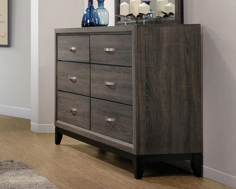 Watson Gray Oak/Black 6-Drawer Dresser by Coaster at Eve Furniture