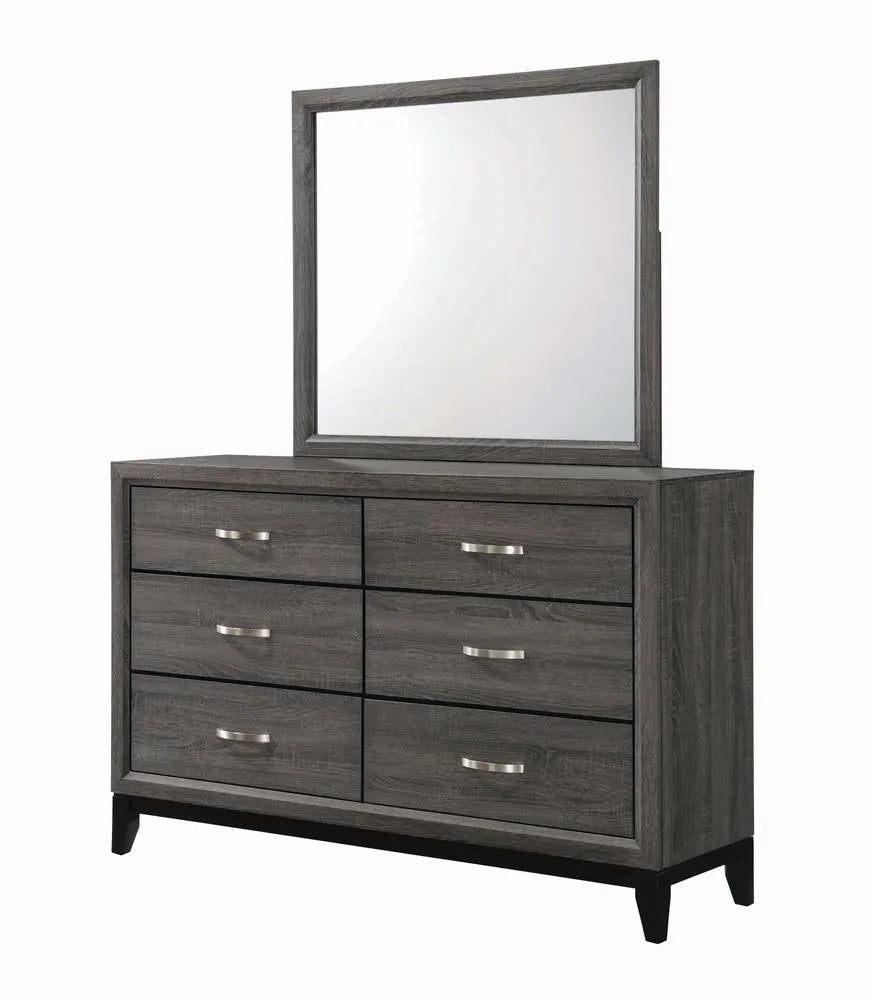 Watson Gray Oak/Black 6-Drawer Dresser by Coaster at Eve Furniture
