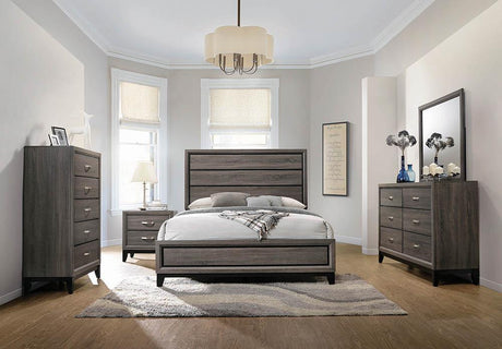 Watson Gray Oak/Black Queen Bed by Coaster at Eve Furniture