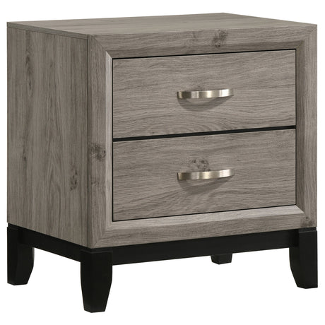 Valen Light Taupe 2-drawer Nightstand Bedside Table by Coaster at Eve Furniture