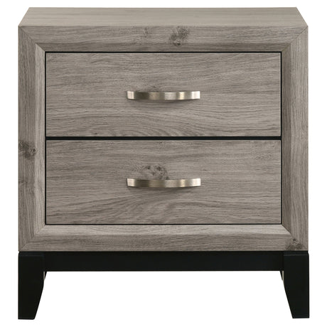Valen Light Taupe 2-drawer Nightstand Bedside Table by Coaster at Eve Furniture