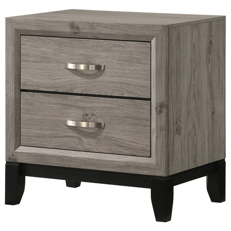 Valen Light Taupe 2-drawer Nightstand Bedside Table by Coaster at Eve Furniture
