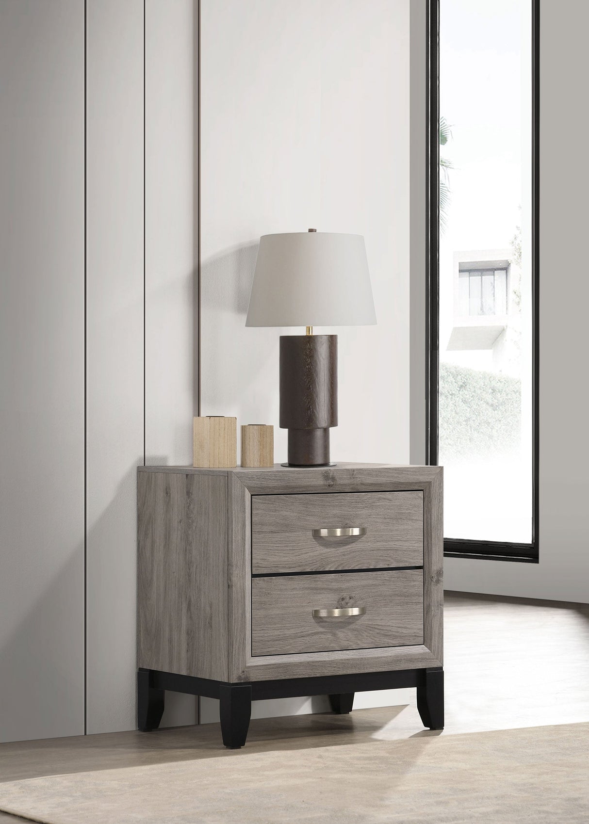 Watson Light Taupe 2-drawer Nightstand Bedside Table by Coaster at Eve Furniture