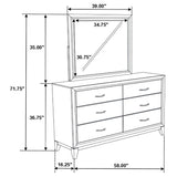 Watson Light Taupe 6-drawer Bedroom Dresser and Mirror by Coaster at Eve Furniture