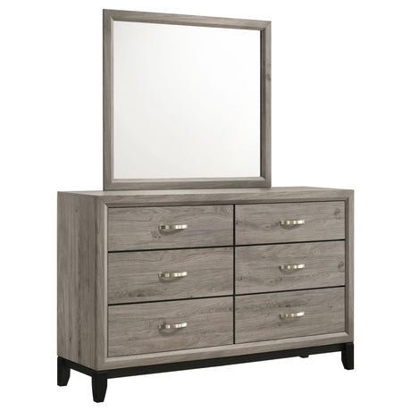 Watson Light Taupe 6-drawer Bedroom Dresser and Mirror by Coaster at Eve Furniture