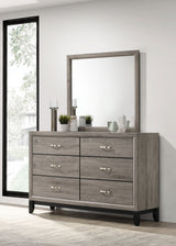 Watson Light Taupe 6-drawer Bedroom Dresser and Mirror by Coaster at Eve Furniture