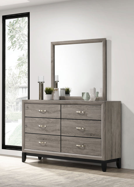 Watson Light Taupe 6-drawer Bedroom Dresser and Mirror by Coaster at Eve Furniture