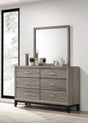 Watson Light Taupe 6-drawer Bedroom Dresser and Mirror by Coaster at Eve Furniture