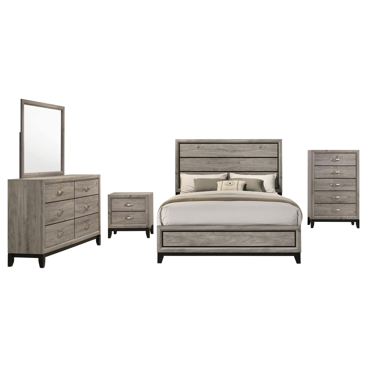 Watson Light Taupe Five-piece Eastern King Bedroom Set by Coaster at Eve Furniture