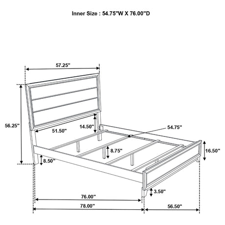 Watson Light Taupe Wood Full Panel Bed by Coaster at Eve Furniture
