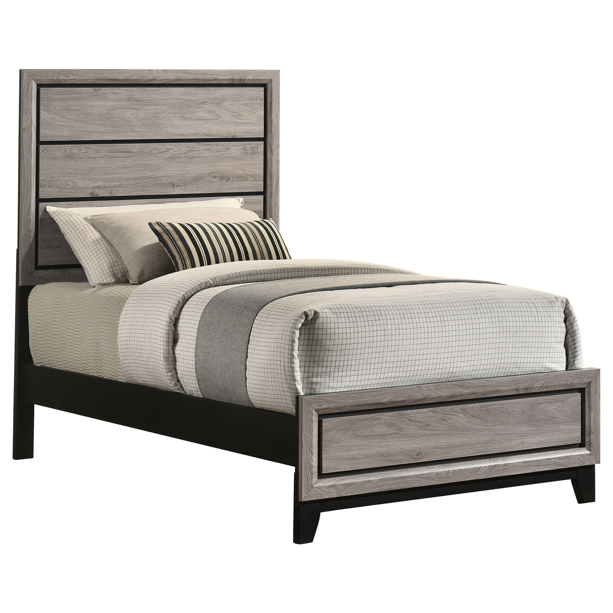 Watson Light Taupe Wood Twin Panel Bed by Coaster at Eve Furniture