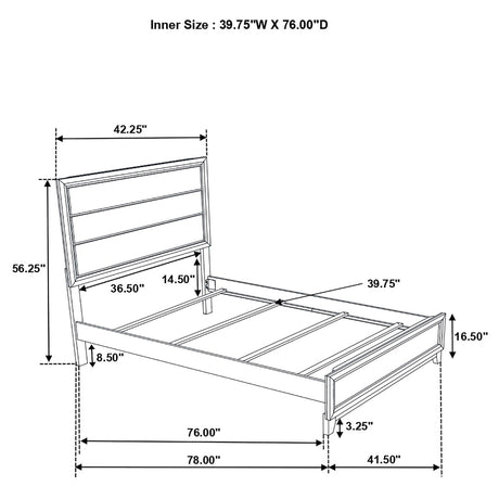 Valen Light Taupe Wood Twin Panel Bed by Coaster at Eve Furniture
