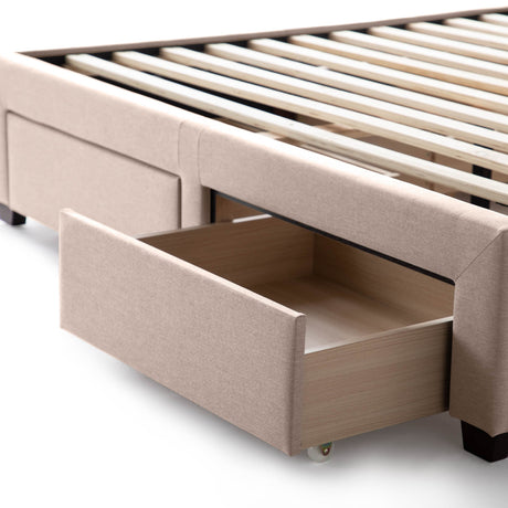Watson Oat King Platform Bed Base by Malouf at Eve Furniture