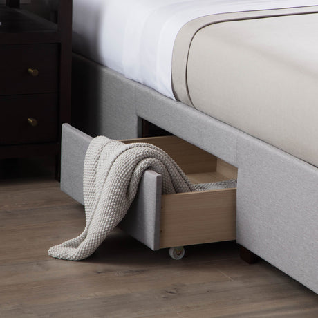 Watson Oat King Platform Bed Base by Malouf at Eve Furniture