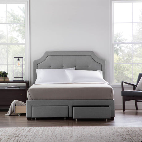 Watson Oat King Platform Bed Base by Malouf at Eve Furniture