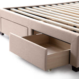 Watson Stone Queen Platform Bed Base by Malouf at Eve Furniture