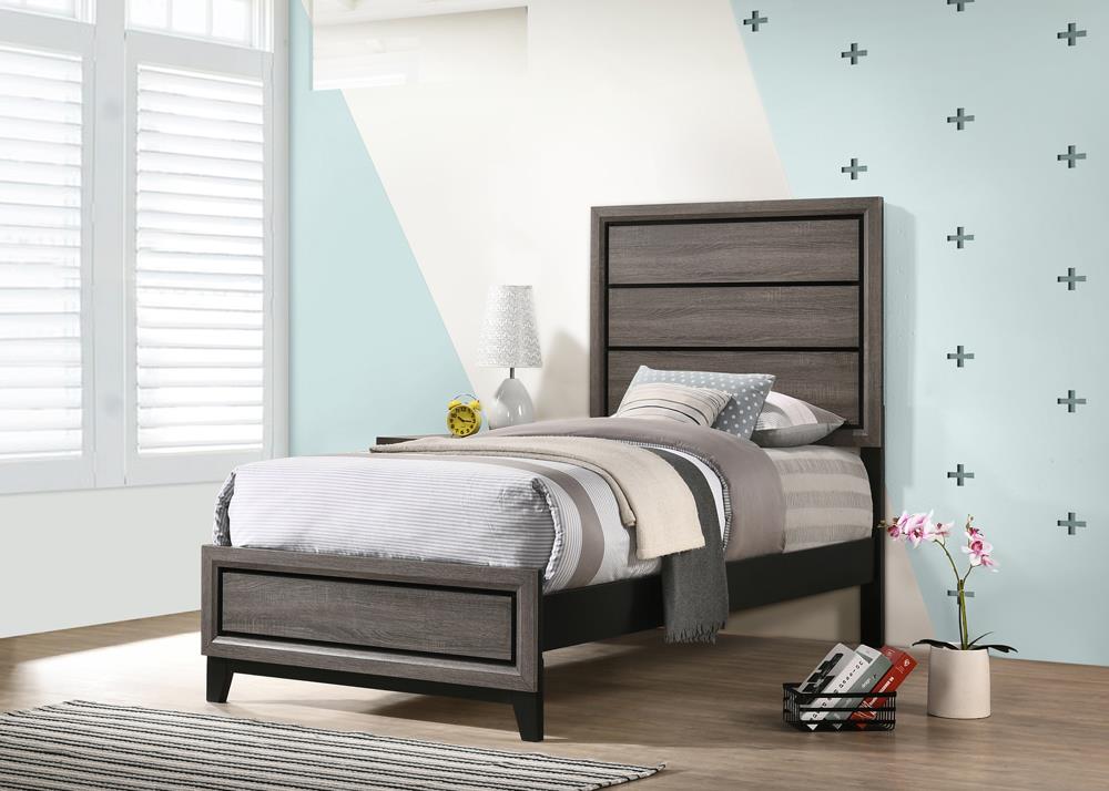 Watson Twin Panel Bed Gray Oak