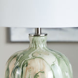 Waverly Green/Cream Table Lamp by Crestview at Eve Furniture