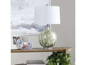 Waverly Green/Cream Table Lamp by Crestview at Eve Furniture