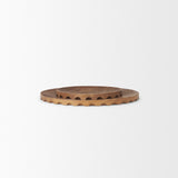 Waverly Round Light Brown Wood Scalloped Edged Trays by Mercana at Eve Furniture