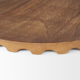 Waverly Round Light Brown Wood Scalloped Edged Trays by Mercana at Eve Furniture