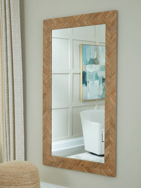Waylane Brown Floor Mirror by Ashley at Eve Furniture