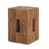 Waylen Natural Wood Block Accent Stool by Mercana at Eve Furniture