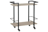 Waylowe Brown/Black Bar Cart by Ashley at Eve Furniture