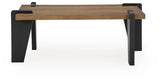 Weathermore Brown/Black Rectangular Cocktail Table by Ashley at Eve Furniture