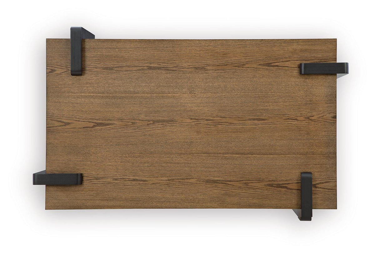 Weathermore Brown/Black Rectangular Cocktail Table by Ashley at Eve Furniture