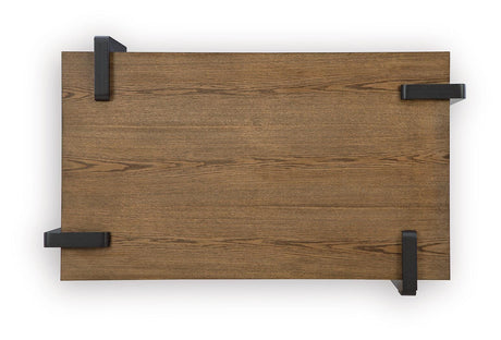 Weathermore Brown/Black Rectangular Cocktail Table by Ashley at Eve Furniture