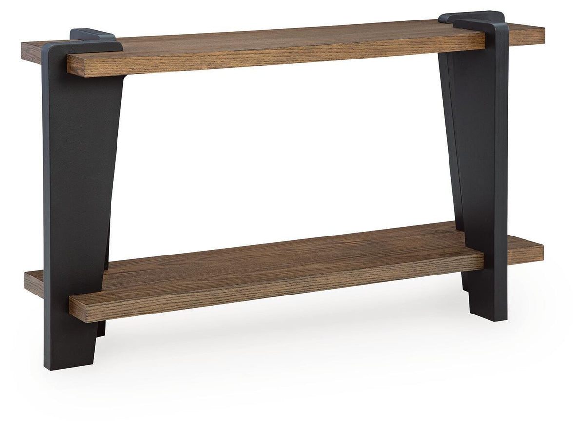 Weathermore Brown/Black Sofa Table by Ashley at Eve Furniture