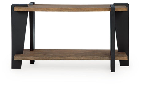 Weathermore Brown/Black Sofa Table by Ashley at Eve Furniture