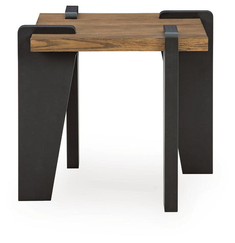 Weathermore Brown/Black Square End Table by Ashley at Eve Furniture