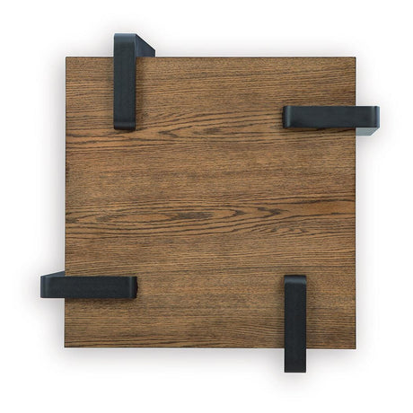 Weathermore Brown/Black Square End Table by Ashley at Eve Furniture