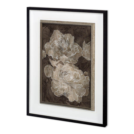 Weaved Peony I by Mercana Studio a Hand Embellished Textured Framed Art Print Matted under Glass by Mercana at Eve Furniture