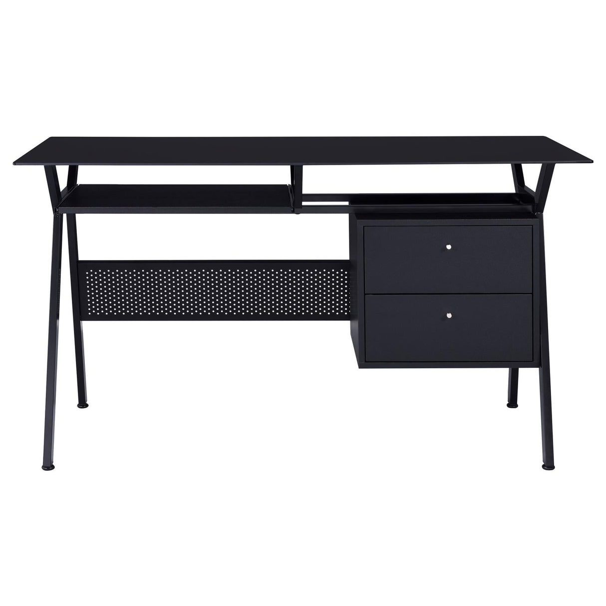 Weaving Black 2-Drawer Computer Desk