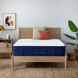 Weekender Blue/White King 13" Euro Top Hybrid Mattress by Malouf at Eve Furniture