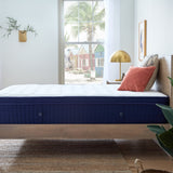 Weekender Blue/White King 13" Euro Top Hybrid Mattress by Malouf at Eve Furniture