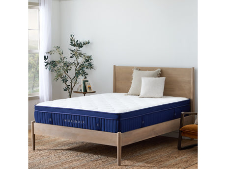 Weekender Blue/White Twin XL 11" Euro Top Hybrid Mattress by Malouf at Eve Furniture