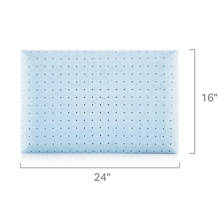Weekender White/Blue King Gel Memory Foam Pillow + Reversible Cooling Cover by Malouf at Eve Furniture