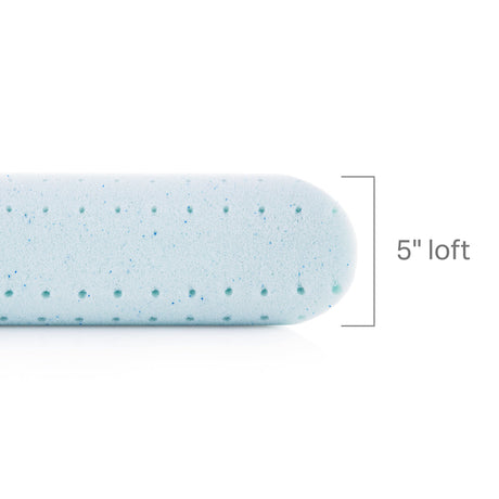 Weekender White/Blue King Gel Memory Foam Pillow + Reversible Cooling Cover by Malouf at Eve Furniture